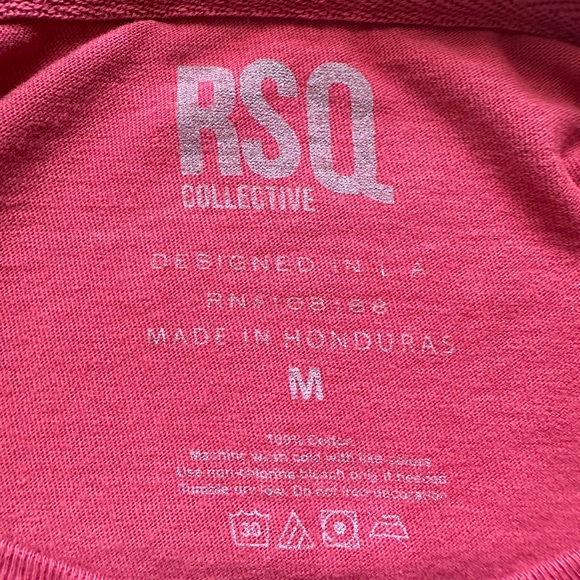 RSQ Solid Mens Burgundy Pocket Tee - Picture 3 of 3